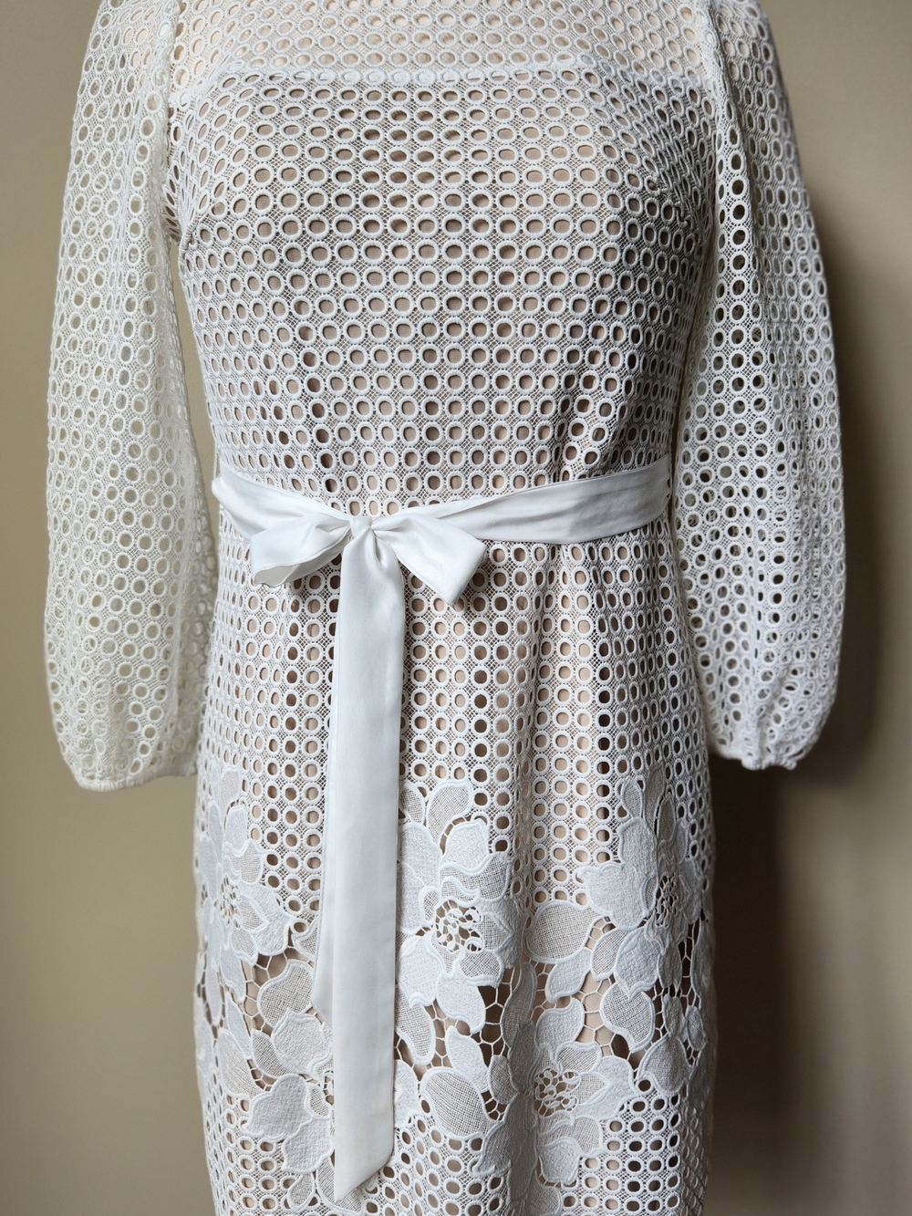 White House Black Market Guipure Lace Chemise Shift Dress Size6 NWOT Bridal Boho
